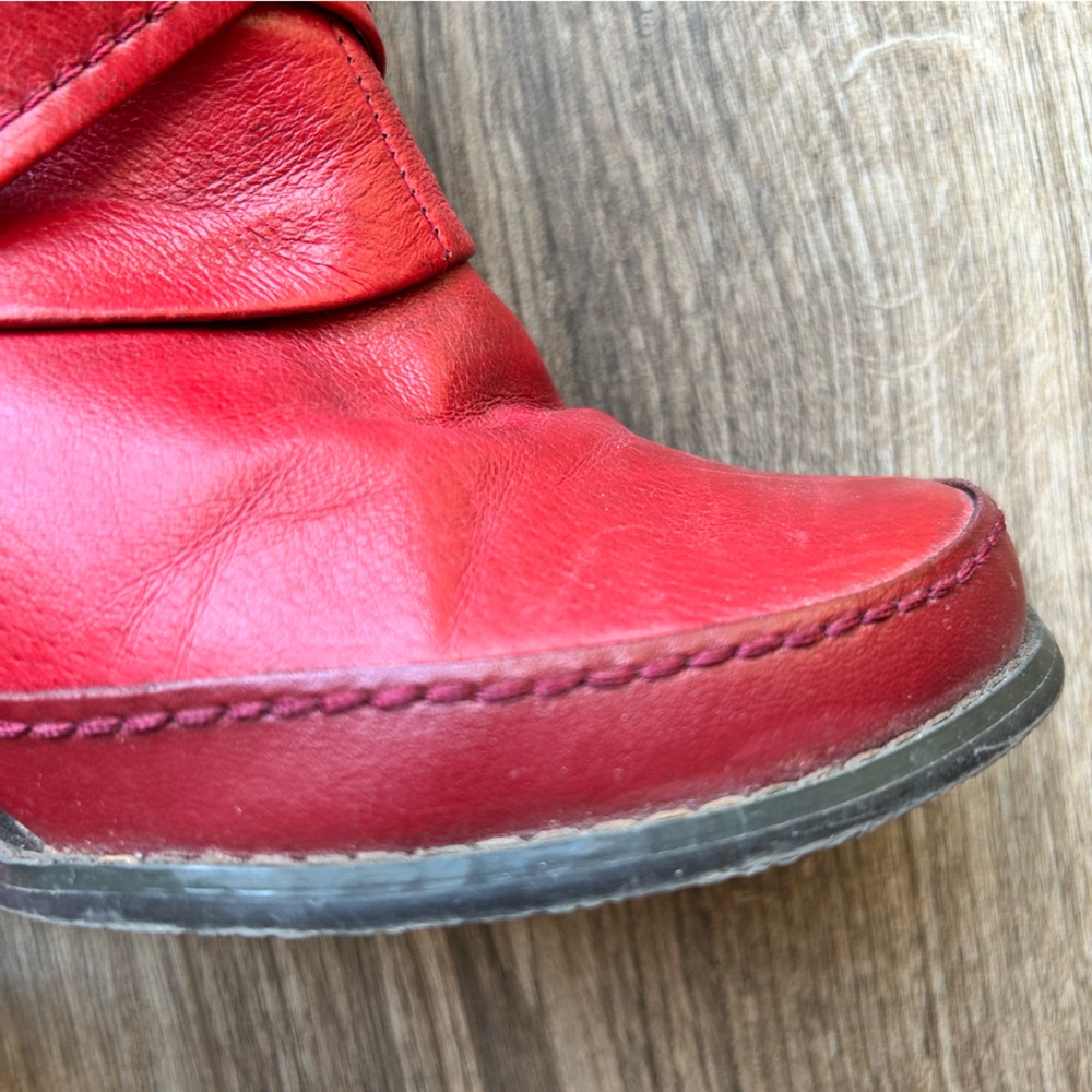 Miz Mooz Red Heeled Boots - Picture 3 of 12